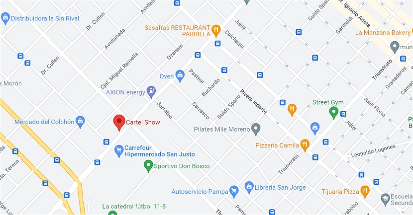 Ubicacion mapa Cartel Show carteleria publicitaria en zona oeste Buenoa Aires